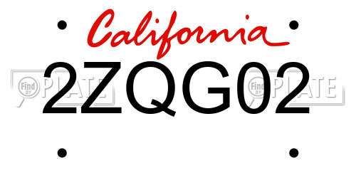 2ZQG02 California License Plate
