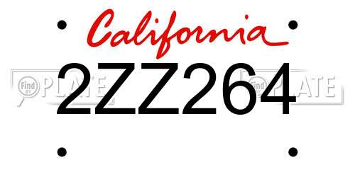 2ZZ264 California License Plate