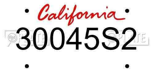 30045S2 California License Plate