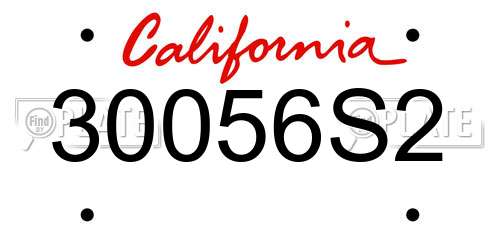 30056S2 California License Plate