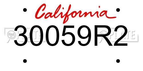 30059R2 California License Plate