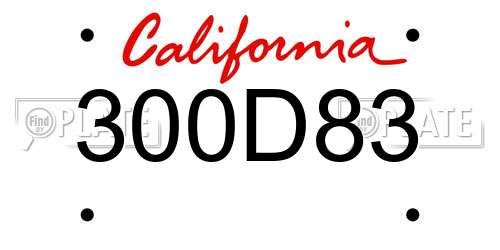 300D83 California License Plate