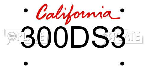 300DS3 California License Plate