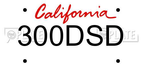 300DSD California License Plate