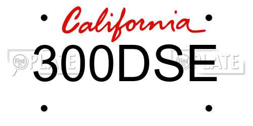 300DSE California License Plate