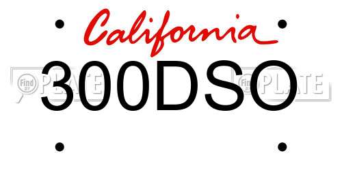 300DSO California License Plate
