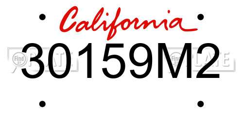 30159M2 California License Plate