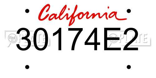 30174E2 California License Plate