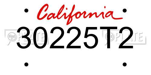 30225T2 California License Plate