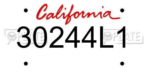 30244L1 California License Plate