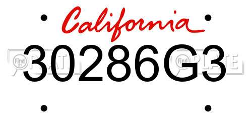 30286G3 California License Plate