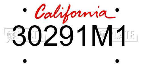30291M1 California License Plate