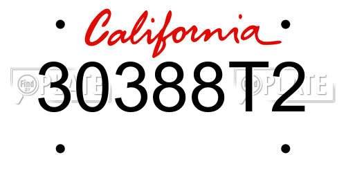 30388T2 California License Plate