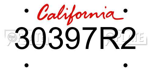 30397R2 California License Plate