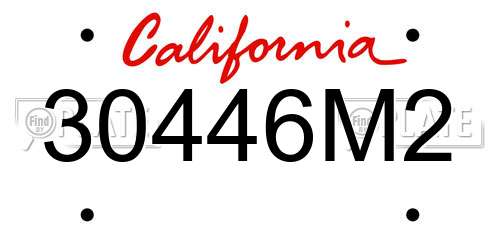 30446M2 California License Plate