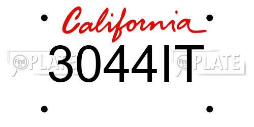 3044IT California License Plate