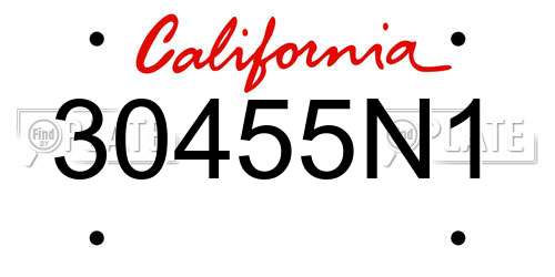 30455N1 California License Plate