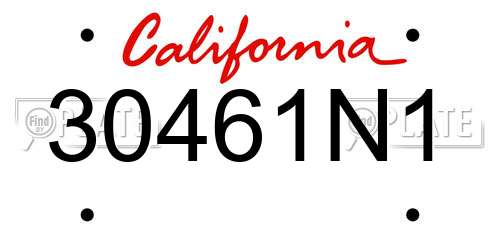 30461N1 California License Plate