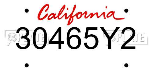 30465Y2 California License Plate