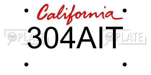304AIT California License Plate