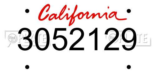 3052129 California License Plate