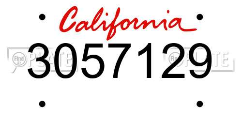 3057129 California License Plate