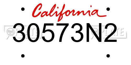 30573N2 California License Plate