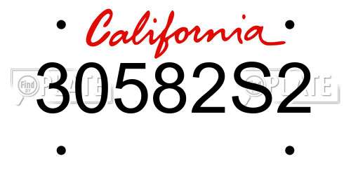 30582S2 California License Plate