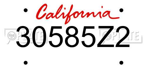 30585Z2 California License Plate