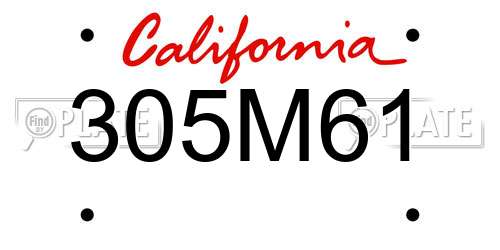 305M61 California License Plate