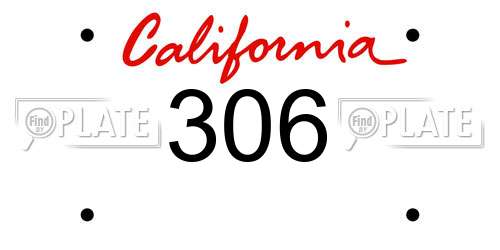 306 California License Plate