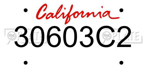 30603C2 California License Plate
