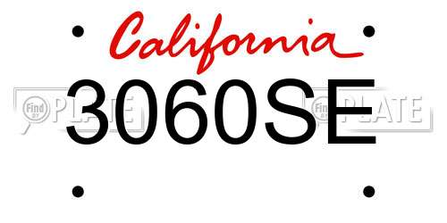 3060SE California License Plate