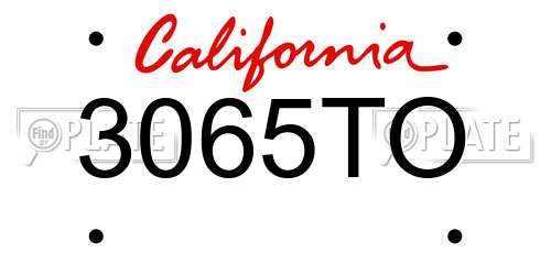 3065TO California License Plate