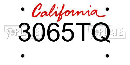 3065TQ California License Plate