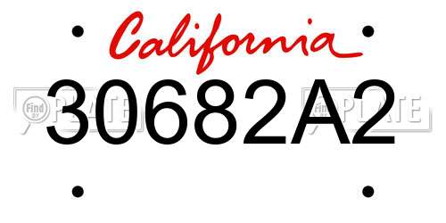30682A2 California License Plate