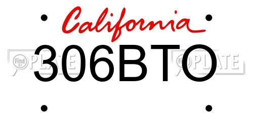 306BTO California License Plate