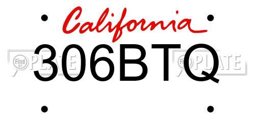 306BTQ California License Plate