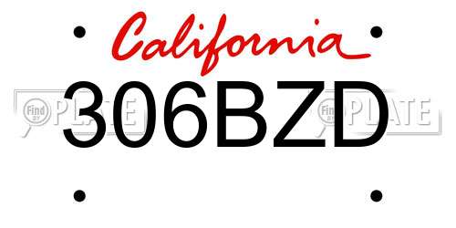 306BZD California License Plate