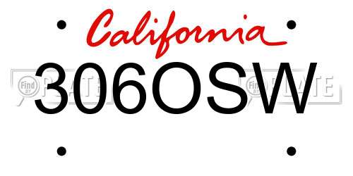 306OSW California License Plate