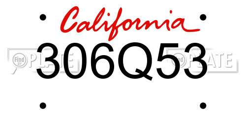 306Q53 California License Plate