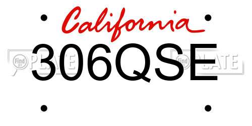 306QSE California License Plate