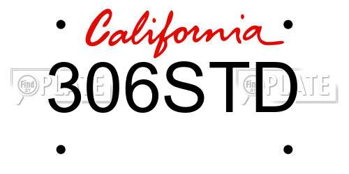 306STD California License Plate