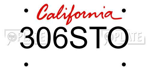 306STO California License Plate
