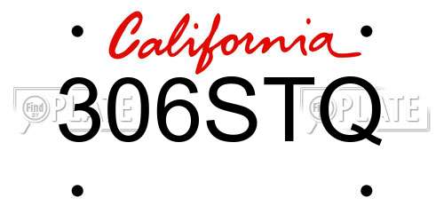 306STQ California License Plate