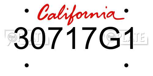 30717G1 California License Plate