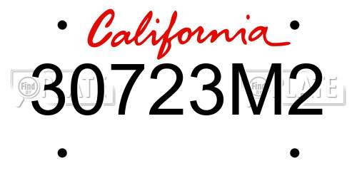 30723M2 California License Plate