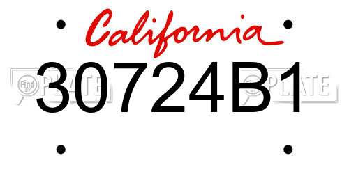 30724B1 California License Plate
