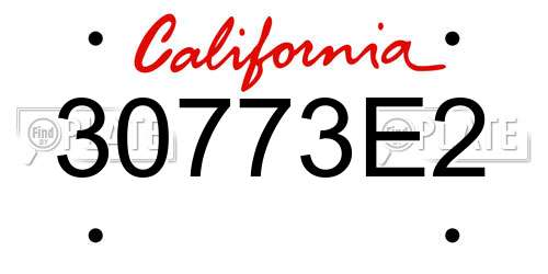 30773E2 California License Plate