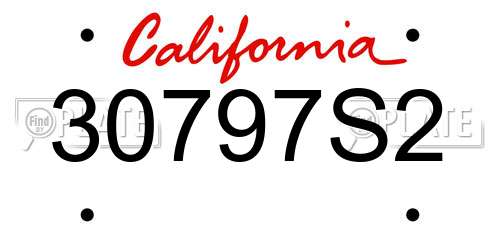 30797S2 California License Plate